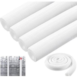 Pangda 4 Pcs 6 ft Pipe Insulation Foam Tube Heat Preservation Insulated Foam Anti Slip Tubing Cover Wrap for Water and Air Conditioning Copper Winter(0.98 x 0.59 x 70.80Inch, White)