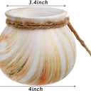 SOUJOY 6 Pack Hanging Succulent Planters, 4'' Mini Ceramic Wall or Ceiling Mount Dangling Plant Pot, Hanging Flower Pot with Jute Rope for Indoor Outdoor Decor, Light Beige