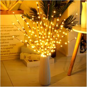 Lights Twig  60 LED Waterproof & Battery Operated Branch Lights for Vases, Magical Light Up Twigs for Create Christmas Ambience and Lighting Up Dark (3 Pack, Warm Yellow)