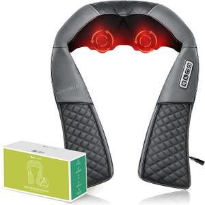 Medcursor Neck Massager, 2026 Upgraded, Portable Electric Shiatsu Back Massage Device with Heat, Deep Tissue 3D Kneading Pillow for Muscle Pain Relief (No Battery)