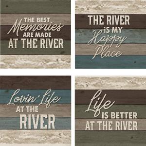 Carson River Square House Coaster Set
