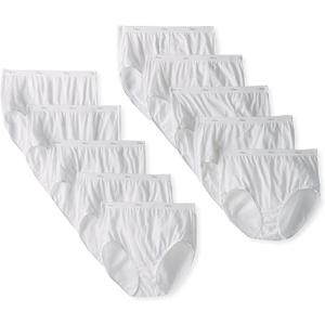 Hanes Women's Cotton Brief Panty (Pack of 10) (XL, White)