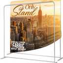 7.5x7.5 FT Tension Fabric Display Backdrop for Trade Show Booth, Stand Holder Backdrop Portable Aluminum Double-sided for Exhibition, Weddings, Events, - Stand Only