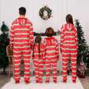 ANGELGGH Ugly Christmas Onesie Pajamas for Family, Lazy Family Matching One-Piece PJs, Holiday Sleepwear for Women Men Couple (Women, L, Red Stripe)