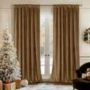 BGment Bronze Brown Velvet Curtains for Bedroom, Room Darkening Thermal Insulated Curtains Noise Reduce Back Tab and Rod Pocket Window Panels for Living Room, Set of 2 Panels, 52 x 90 Inch
