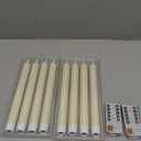 GenSwin Flameless Flickering Taper Candles with 2 Remote Controls and Timer, Real Wax 3D Wick Light Window Candles Battery Operated Pack of 8, Christmas Home Wedding Decor(Ivory, 0.78 X 9.64 Inch)