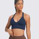 Aoxjox Women's Workout Sports Bras Fitness Trainning Infinity Gym Bra Yoga Crop Tank (Navy, Large)