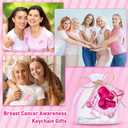 Breast Cancer Awareness Accessories Breast Cancer Boxing Keychain with Pink Ribbon Inspirational Card Survivor Gift