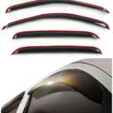 GRAND ORANGE in-Channel Window Rain Guards Fit Chevy Silverado GMC Sierra 1500 Avalanche 07-13, Silverado Sierra 2500HD 3500HD 07-14, Crew Cab, Smoke 4pcs Rain Guard Window Vent Visor Deflectors