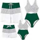 PATPAT Family Matching Swimsuits Swimwear Set for Couples Mommy and Me Striped Spliced Bathing One-Piece Swimsuits, Size Toddler Boy 2Y