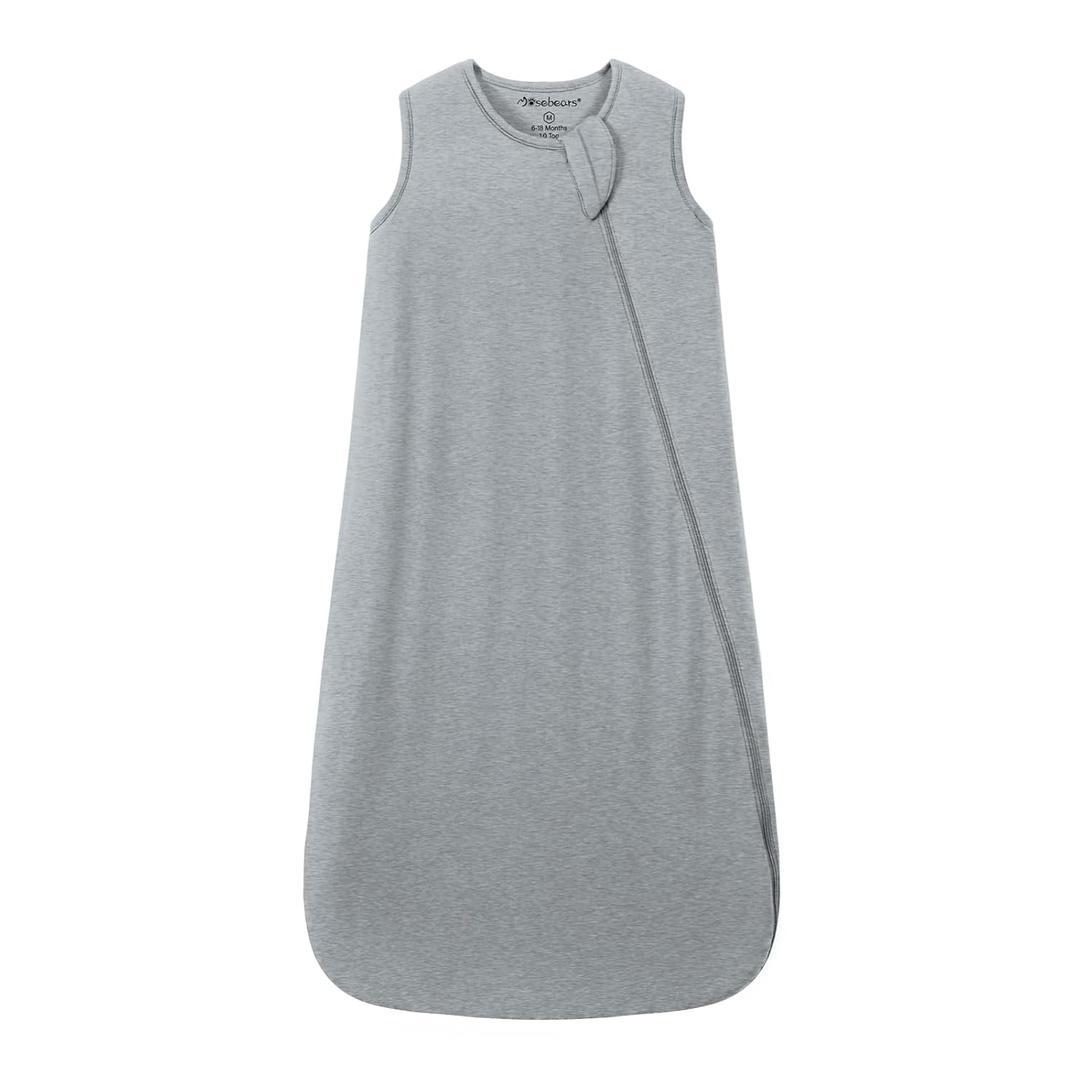 Mosebears Unisex Baby Sleep Sack 1.0 TOG, Supersoft Rayon Made from Bamboo Wearable Blanket with 2-Way Zipper (Grey,18-36 Months)