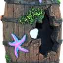 WishLotus Aquarium Fish Tank Decorations, Aquarium Hideout House Theme Plastic Plants Fish Cave Aquarium Castle Mermaid Ornaments, Shipwreck Hideouts Fish Tank Accessories Dcor