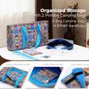 American Mahjong Tile Set with Blue Printed Carrying Bag, 166 Premium White Tiles, 4 All-in-One Color Racks/Pushers, Mah Jongg Sets, Complete Mahjong Game Set for Travel, 4 inches x 9 inches x 21 inches