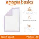 Amazon Basics Cat Litter Pee Pads, Odor Control with Fresh Scent, Super Absorbent, Disposable, Universal Fit Litter Box, Purple and White, 40 Count