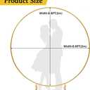 6.6 FT Round Arch Backdrop Stand, Gold Metal Circle Balloon Arch Stand Wedding Arch Frame for Ceremony Birthday Party Graduation Christmas Decoration