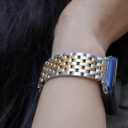 Seven-link Watch Band for Apple Watch Series 11, 10, 9, 8, 7, 6, 5, 4, 3, 2, 1 and SE 3/2/1 for Women, Dressy Stainless Steel Metal Band for Apple Watch 40mm 41mm 42mm 38mm 44mm 45mm 46mm for iWatch