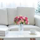 Mkono Peonies Artificial Flowers, Small Silk Flowers for Home Decor Indoor Fake Bouquet Faux Floral Arrangements Dining Table Centerpieces for Kitchen Party Decor Mixed Pink