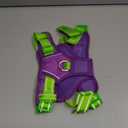 PHOEPET No Pull Dog Harness, Unique Colors Reflective Adjustable Dog Vest, with Soft Training Handle Metal Clips for Small Medium Large Dogs (Purple Base & Green Straps,M)