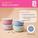 Elk and Friends Stainless Steel Bowls + Silicone Sleeve and Storage Lid | Baby, Toddler, Kids | Cereal & Snack Bowls | Storage Containers | Dishwasher Safe | 4 Pack