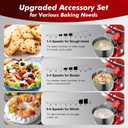 Aucma Stand Mixer, 8QT 900W 6-Speed Tilt-Head Food Mixer, Kitchen Electric Mixer with Dough Hook, Wire Whip & Beater (Red, 8QT)