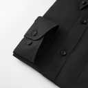 PASHARTUK Wrinkle Free Regular Fit Mens Button Down Shirts Long Sleeve Dress Shirts for Men (Black, L)