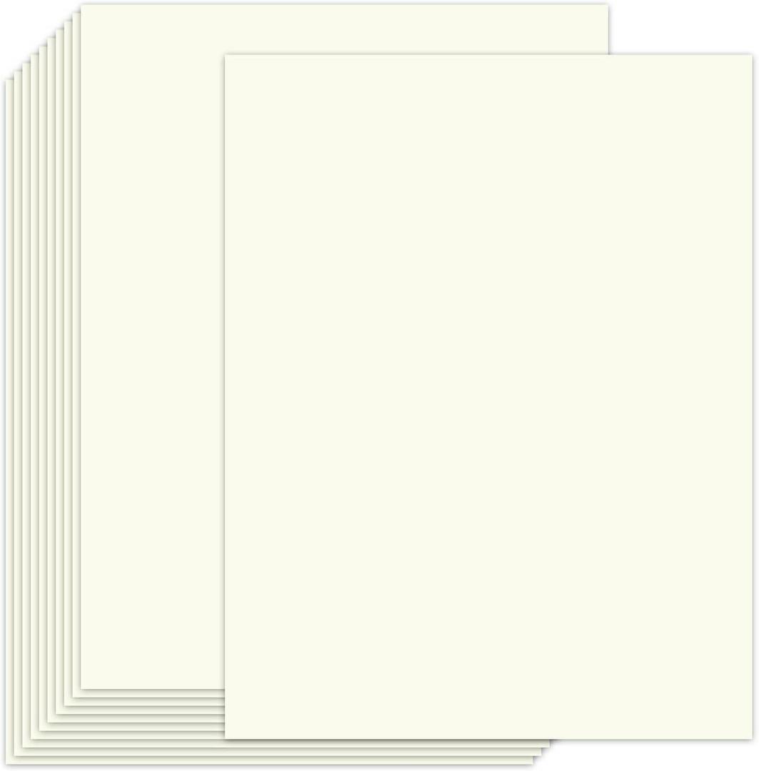 100 Sheets Cream Cardstock Paper 8.5 x 11 Ivory Paper, 65lb Premium Off White Card Stock for Paper Crafting, Invitations, Certificates, Card Making
