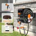 Retractable Garden Hose Reel, 1/2 in x 50 ft Wall Mounted Hose Reel Heavy Duty with 10-Function Sprayer Nozzle, Any Length Lock, Slow Return System, 180Swivel Bracke for Large Yard Lawn Car Washing