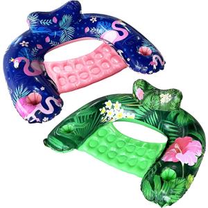 Inflatable Pool Float Chair - Floating Pool Chair Adult Pool Float Seat with Cup Holder and Backrest, Portable Lounge Floats for Swimming Pool Party Toy Floaties Beach Floaty (X-Large)