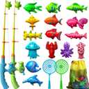 TOY Life 2-Player Magnetic Fishing Game for Kids 3-5 - Toddler Fishing Pole Set with Fish Toys - Bath & Pool Toys - Water Table Accessories - Educational Fishing Toy Rod for Boys Girls