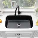 31 Inch Black Undermount Sink Stainless Steel-Bokaiya 31x18 Kitchen Sink Undermount Black Stainless Steel Sink 16 Gauge Single Bowl Kitchen Sink with Dish Grid