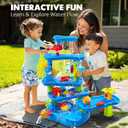CozyBomB™ Water Table for Toddlers 3-5,Sand Water Tables with Fishing Game Set,5 Tier Outdoor Toys for Kids Ages 4-8,Summer Beach Outside Sensory Table Activity, Party Birthday Gift