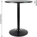 KKTONER Round Bar Table 23.6-Inch Top for Cocktail Bar Pub Dining Bistro (28.7H, Black)