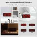 Peakeep Small Battery Powered Digital Alarm Clocks for Bedrooms Bedside, Cordless Tiny Travel Portable Desk Clock, Large Numbers Auto Dimmable, LED Display 4 Dimmers, 5 Alarm Volumes