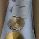 4 Pack 2 Liter/68 oz Square Glass Pitcher with Lid, Classic Stripes Water Pitchers with Handle for Fridge, Large Jug for Iced Tea, Coffee, Borosilicate Glass Carafe for Hot/Cold Brew Drink, Gold