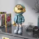 Dosker Astronaut Statues Spaceman Sculpture Polyresin Arts Gifts Light Blue Figurine Ornament Room Decor for Men,Home and Crafts Desktop Accessories Tabletop Decoration, Living Room, Office, Bookshelf