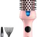 1.5 Thermal Brush for Voluminous Blowout Curls, Negative Ion Heated Round Brush for Shiny & Anti-frizz Styling, 12 Heat Settings for All Hair Type, Dual Voltage, Even Heat Distribution