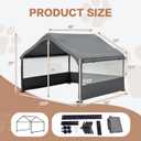Extra Large Dog Shade Shelter 4'x4'x3' Waterproof, Outdoor Tent Canopy with Three-Sided Breathable Mesh Windows for Pet Medium Large Dogs, Cats, Pigs