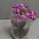 MINYULUA Artificial Orchid Flower, Purple Faux Phalaenopsis Flower Arrangement with Vase, Potted Plant Bonsai for Wedding Party Office Table Centerpiece Bathroom Home Decoration