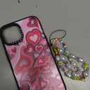 casevivid Compatible for iPhone 15 Case Cute Aesthetic - Durable Fashion Funny Phone Case - Girly Love Heart Pattern Print Cover Design for Woman Girl 6.1 inches Black