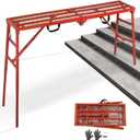 LEADALLWAY Scaffolding Platform 70(L) x15(W) x33(H) 770 Lbs Capacity Portable Adjustable Work Platform Scaffolding Ladder,Red