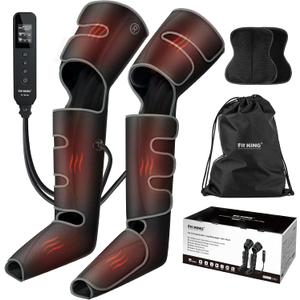 FIT KING Full Leg Massager with Heat, Air Compression Massager for Foot Calf & Thigh Muscle Relaxation and Recovery, Helpful for Pain Relief,Swelling, Edema and RLS
