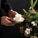 3 x Candle Holders for Pillar Candles, Tealight Candle Holder, Candle Stand, Ceramic Candle Plate Tray, Candle Holder Decor for Dinning, Party, Wedding, Birthday, Anniversary Decorations, 1pack (Camel)