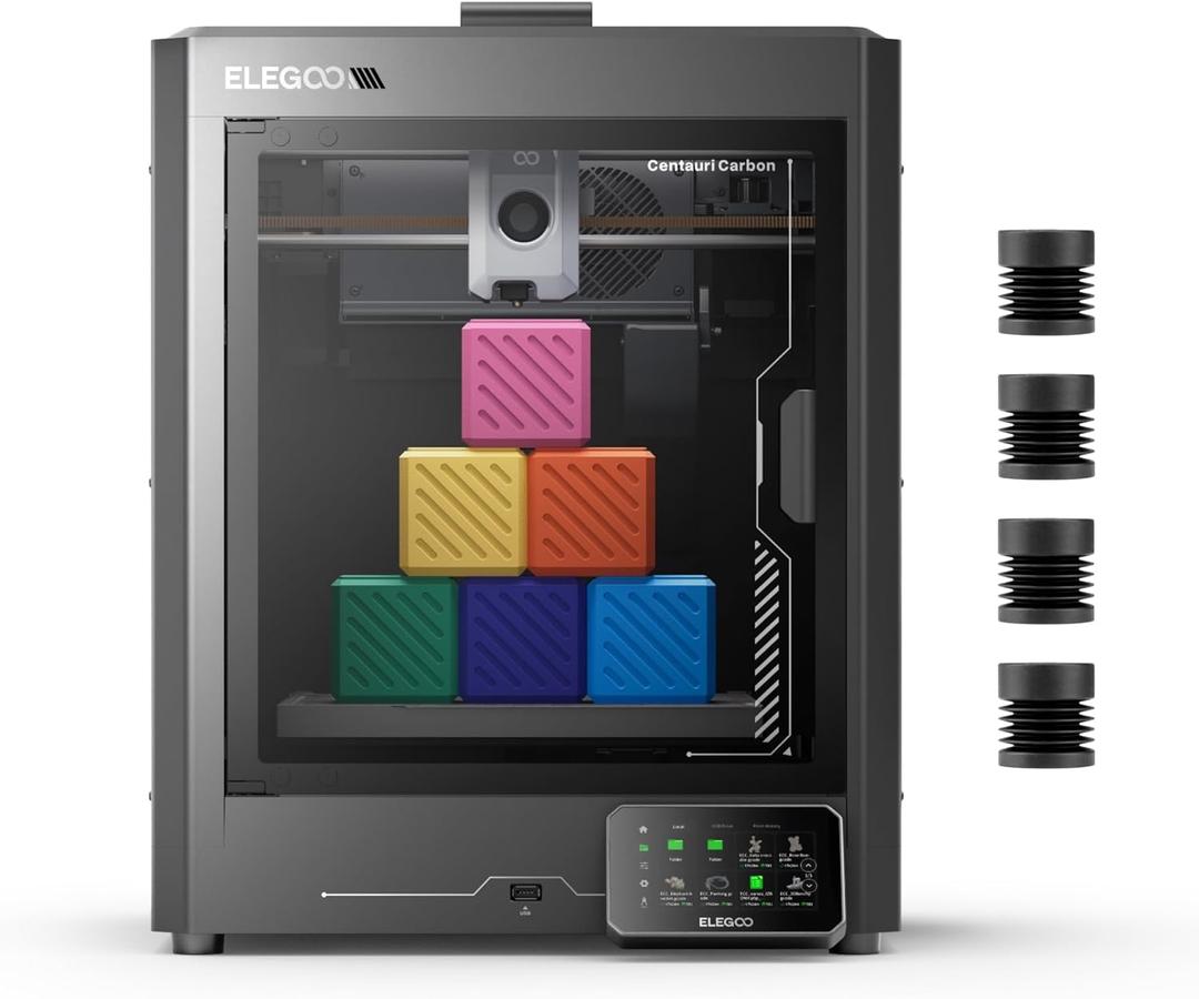 ELEGOO Centauri Carbon 3D Printer, CoreXY 500mm/s High Speed Printing with Auto Calibration, 320C Nozzle and Built-in Camera, Ready to Print Out of the Box, 256x256x256mm Printing Size