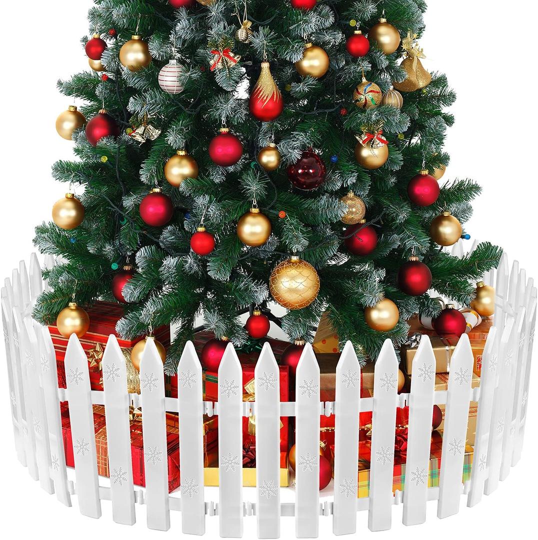 MCEAST 30 Piece White Picket Fence Border 4.6 x 12 Inches Mini Plastic Decorative Fences for Home Wedding Fairy Garden Party