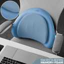 Skechers Lumbar Pillow Premium Memory Foam, Double-Layer-Office Chair Cushion for Tailbone Pain Relief,Butt Pillow for Office Chair,Car seat Cushion,Long Sitting Office Workers,and Car Drivers,Blue