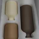 Small Ceramic Vase Set of 3, Boho Home Decor Vases for Dried Flowers,Farmhouse,Shelf,Bathroom,Centerpiece for Entryway Table Decoration Gifts (Beige)