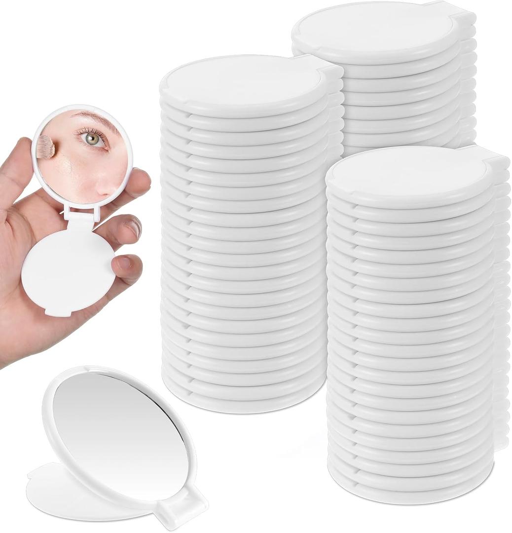 80pcs Compact Mirror Bulk Mini Round Folding Mirror Portable Pocket Mirrors Travel Makeup Mirrors for Purse Compact Circle GlassMirror Mini Foldable for Women Girls Daily Use Mothers Day Gift Favor