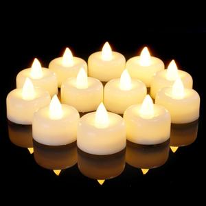 Amagic 24Pack Flameless LED Tea Lights Candles Battery Operated, Electric Fake Tealight Candles for Votive, Halloween, Christmas, Home Decor, Wedding, Table Decor (24Pack) (White)