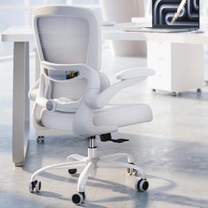 Office Chair - Ergonomic Desk Chair with Adjustable Lumbar Support, Mesh Computer Chair, Executive Chair for Home Office Comfortable Lumbar Support (White White), Pack of 1