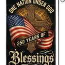 AVOIN colorlife Patriotic 250 Years of Blessings Garden Flag 12x18 Inch Double Sided Outside, American 250th Anniversary 1776-2026 USA Yard Outdoor Decoration